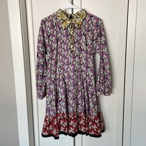 Valentino Spa Women's Floral-print cotton-twill dress with pleats Size 44